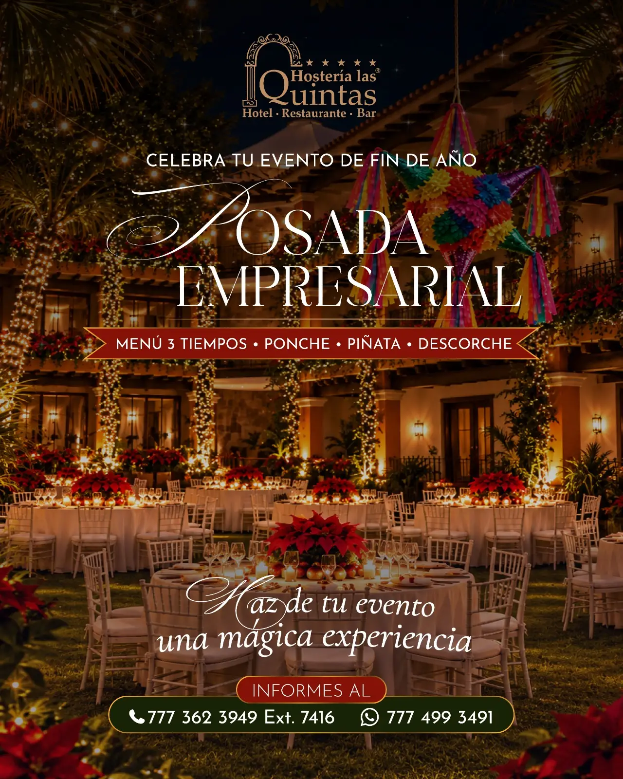 ¡Cierra el año celebrando el éxito con una gran posada empresarial!